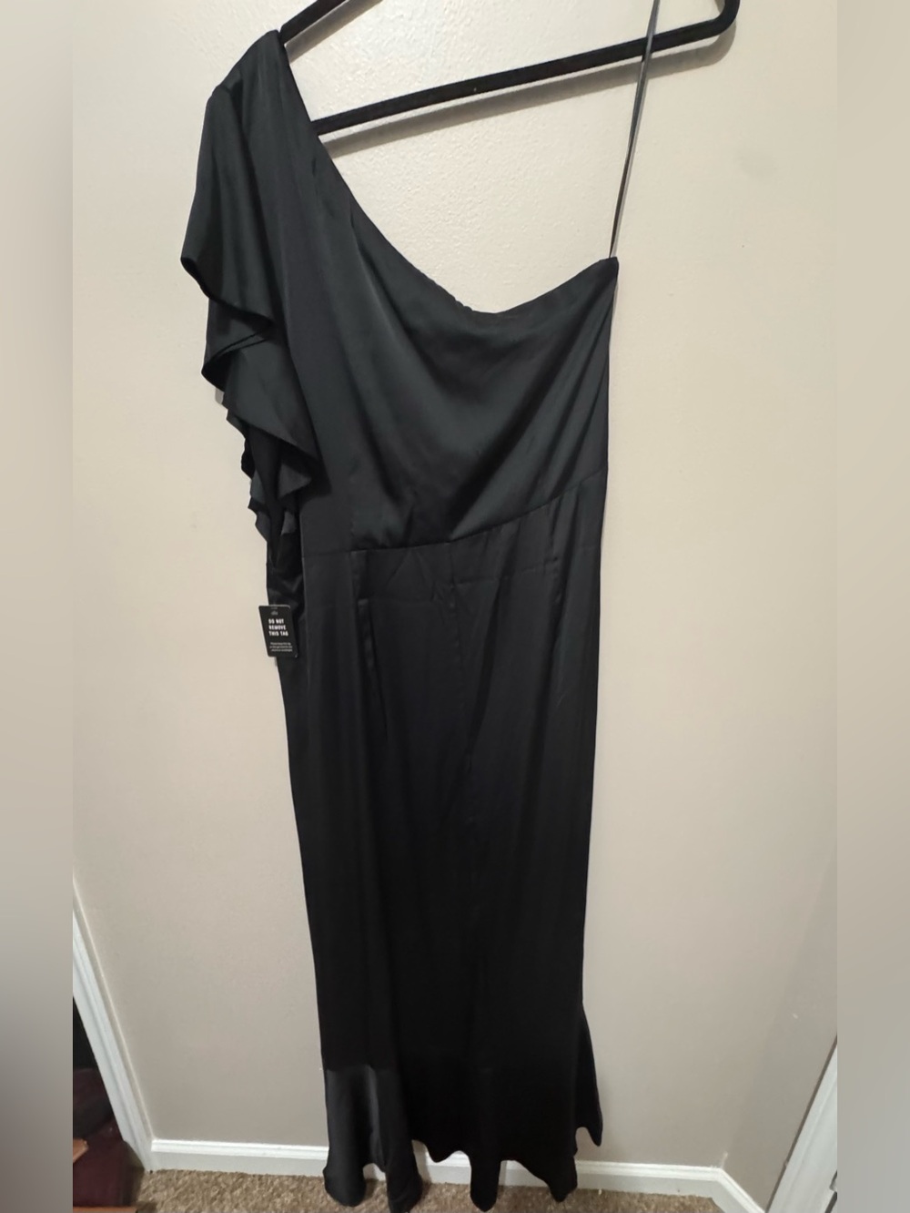 Express Black One-Shoulder Ruffle Gown - Picture 3 of 3